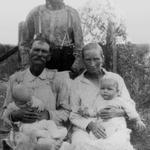 Benton Essman, George Essman, Baby Dorthy Cobb Hall, Nancy Harper (Elizabeth) Harper Essman, Baby Hoyt Halpain, year 1930